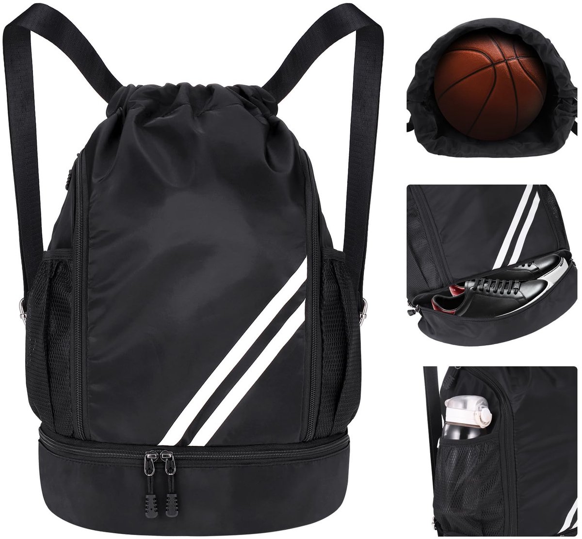 Dailygoods- Gymrugzak Waterdicht - Sporttas met Trekkoord - Grote Capaciteit - Meerdere Vakken - Schoenenvak - Ideaal voor Sport en Dagelijks Gebruik