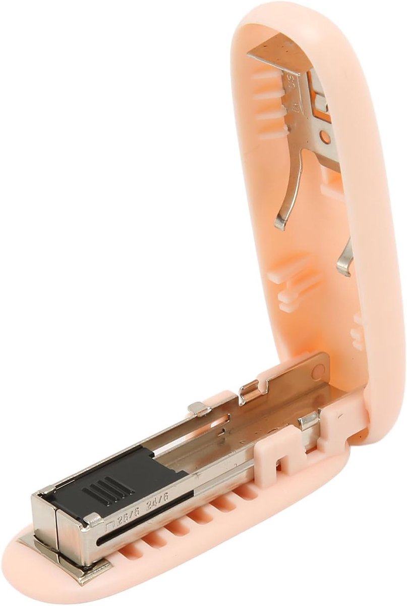 Mini Nietmachine - Compacte Nietmachine - Papier Binden - Besparende Hefboom - 4 Stuks - Roze