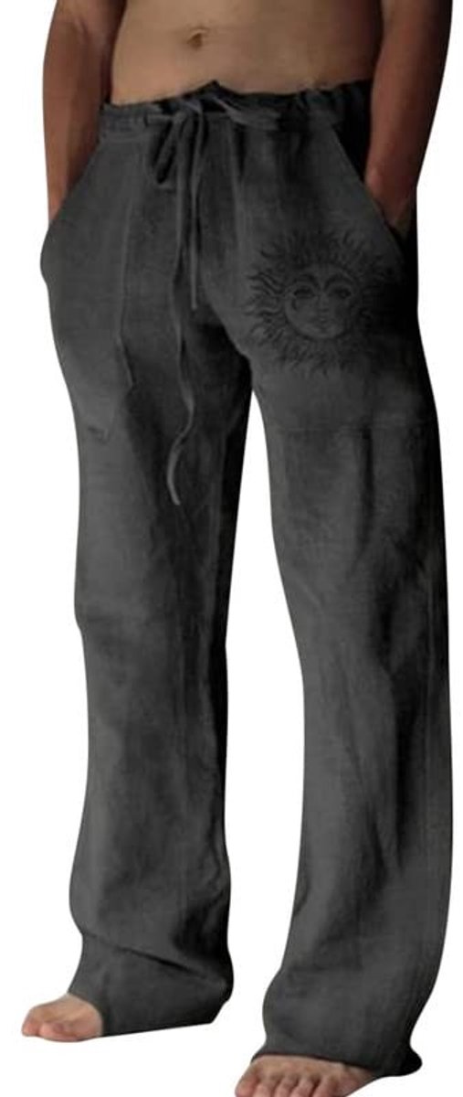 Dailygoods- Herenbroek Lichtgewicht - Katoenen/Linnen Joggingbroek - Casual Zomerbroek - Losse Pasvorm - Met Zakken - Trekkoord Tailleband