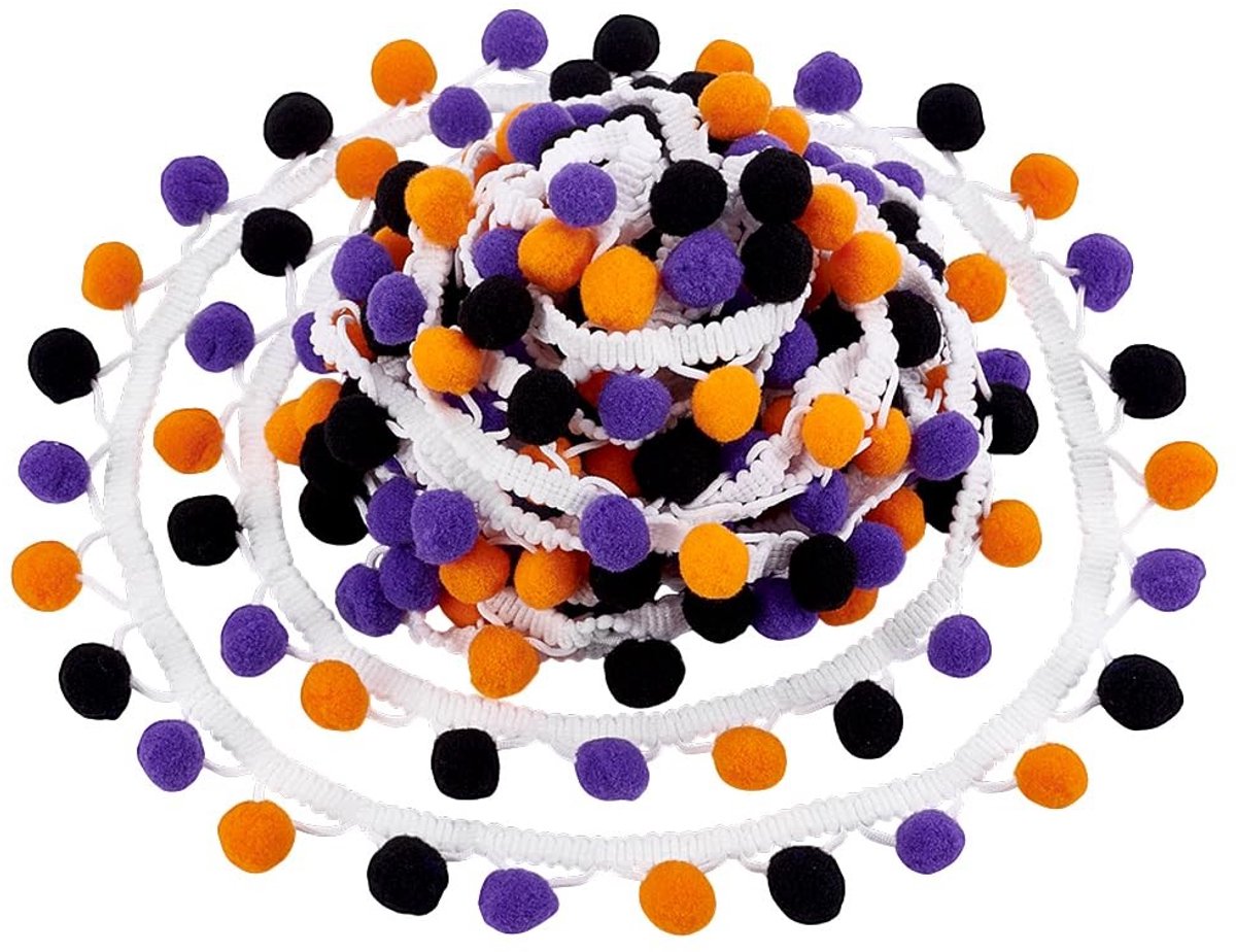 Dailygoods- Franje Set - 7 m Lange Franjes - 25 mm Breed - Polyester - Halloween Decoratie - Creatief Handwerk - Kwastjes - Decoratielint