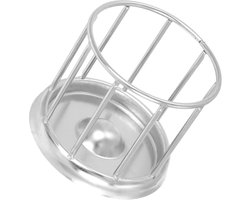 Voederbak Schildpad - Reptielen Voerbak - Voeren en Wateren - Stabiele Basis - 7.5 x 7.5 cm - Zilver