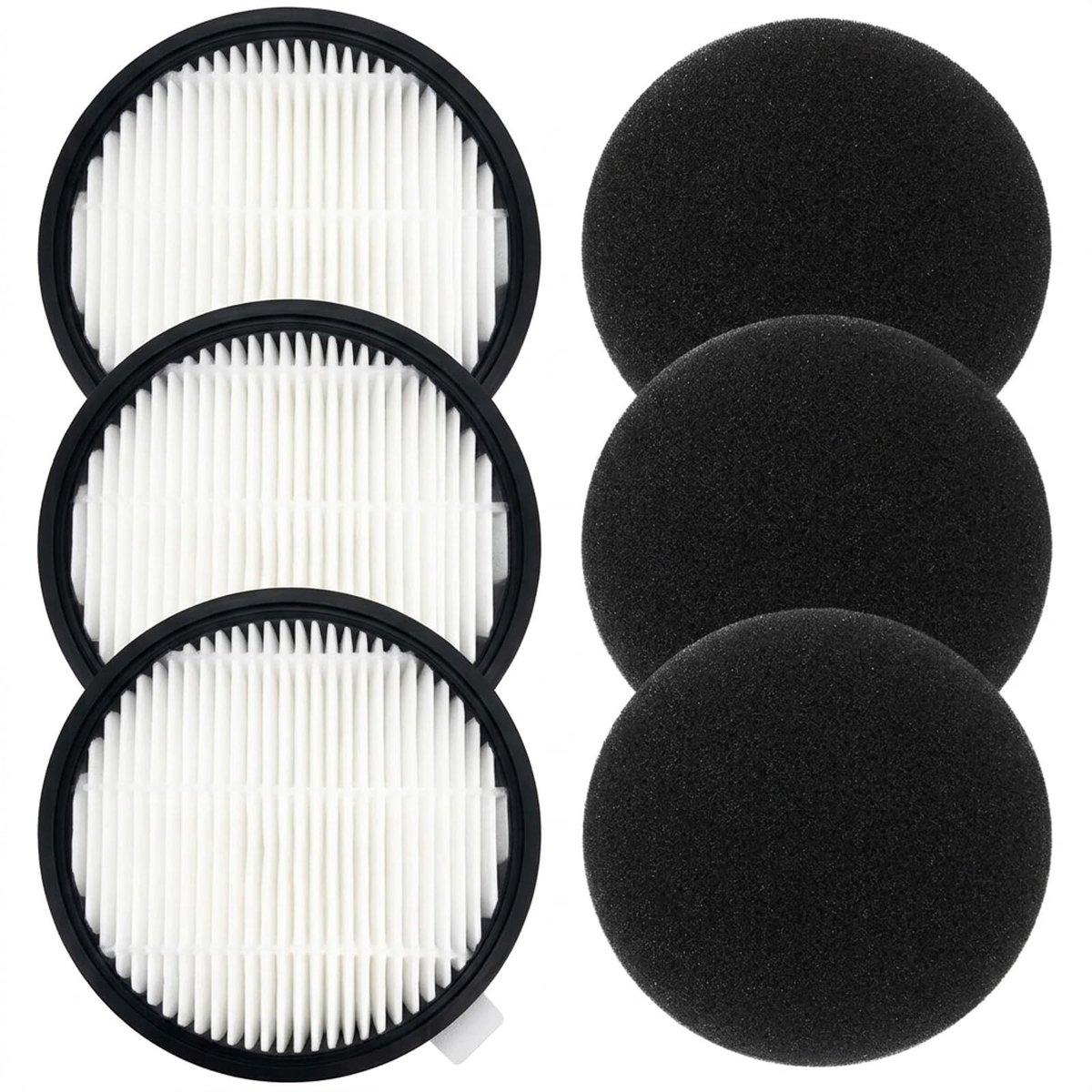 Dailygoods- Reserveonderdelenset voor Laresar Elite 3 - 3 x HEPA-filter - 3 x Voorfilter - 1 x Reinigingsborstel - Wasbaar - Optimale Zuigkracht - Stofzuigerfilters
