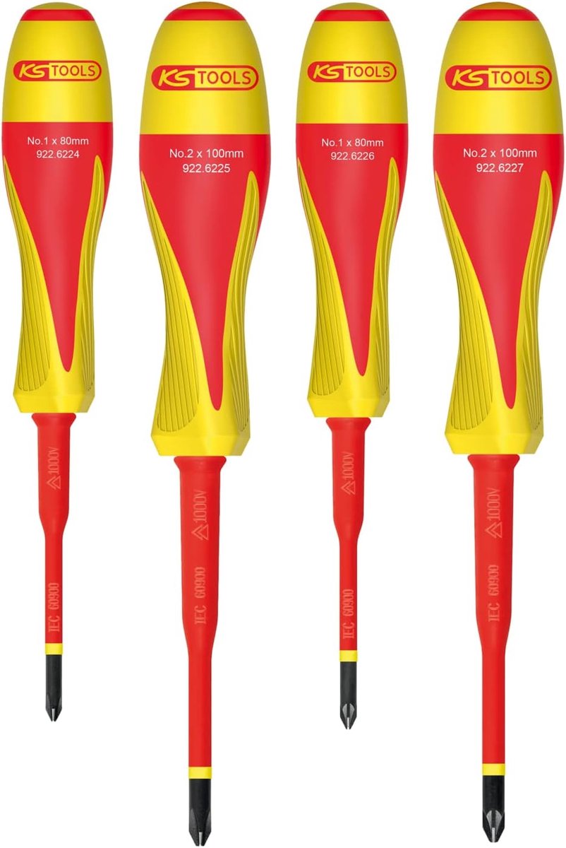 Schroevendraaierset - Isolatietool - Elektrisch Werk - 1000V Geïsoleerd - 4 Delig - Wit