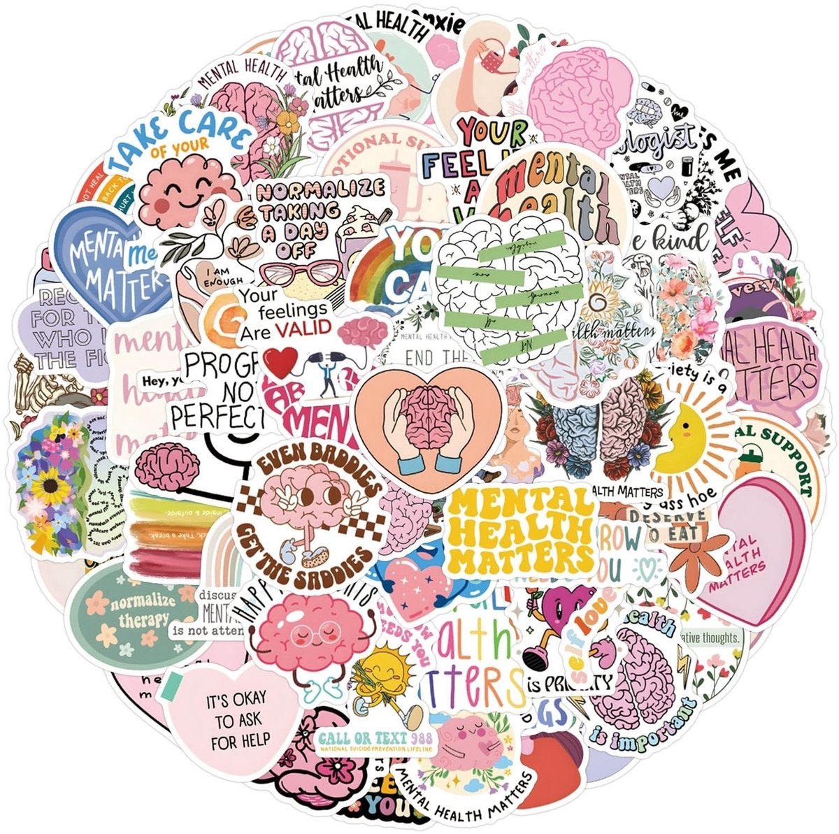 Dailygoods- Stickers 100 stuks - Vinyl Stickerset - Waterdichte Stickers - Creatieve Motieven - Grappige Vormen - Hoogwaardig Materiaal - Decoratiestickers