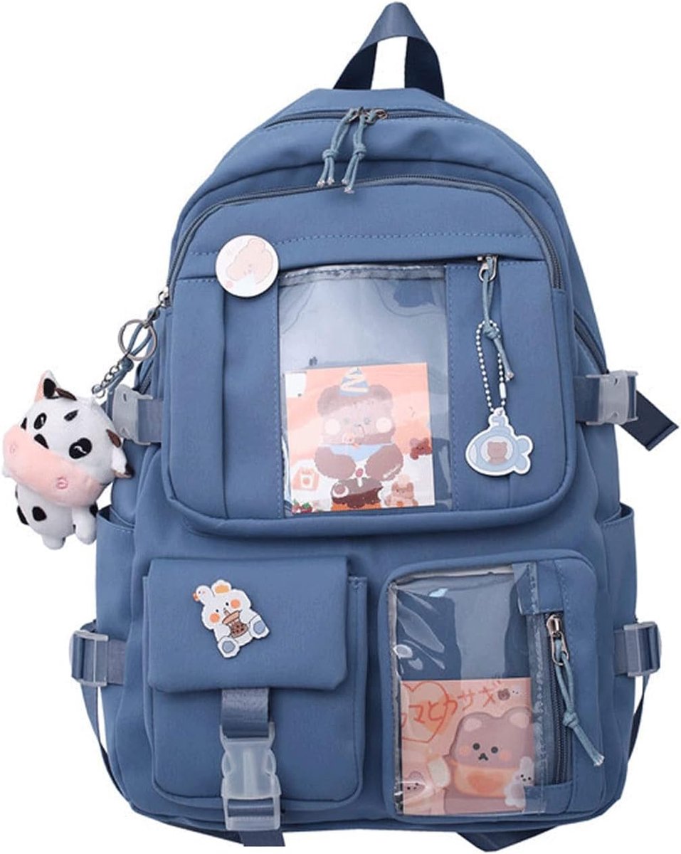 YAGXIG Leuke Rugzak - Schooltas - Schoudertas - Rugzak voor Studenten en Meisjes - Blauw - Canvas Rugzak - Cadeau voor de start van het schooljaar