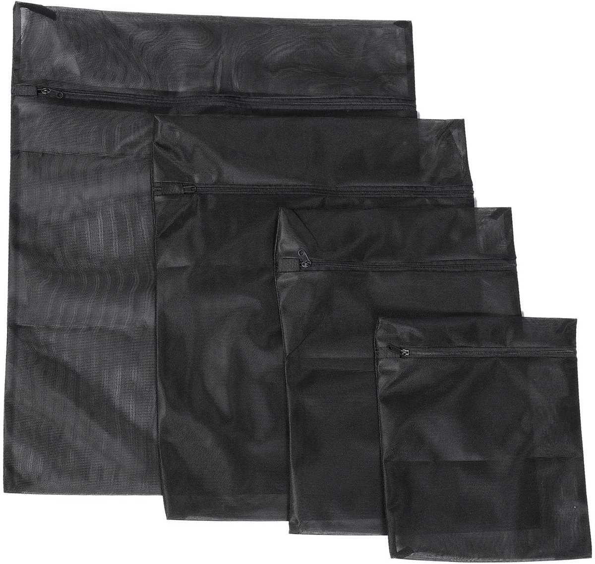 Dailygoods - Mini-mesh-waszakken - Wasnet voor kleding - Zwart - Opbergtas voor wasgoed - Reiswaszakken - Geschikt voor ondergoed