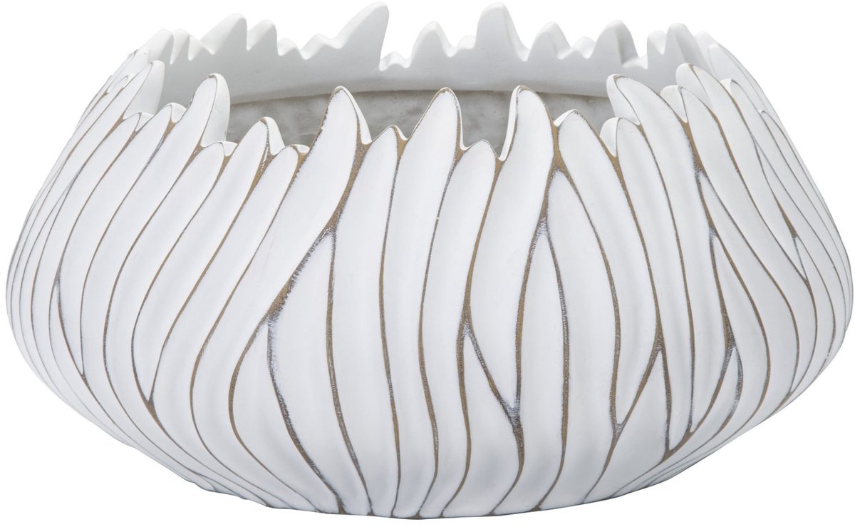 Mauro Ferretti Vaas Gaspeau Polyresin Honduras Ø 40×20 cm Wit Wash