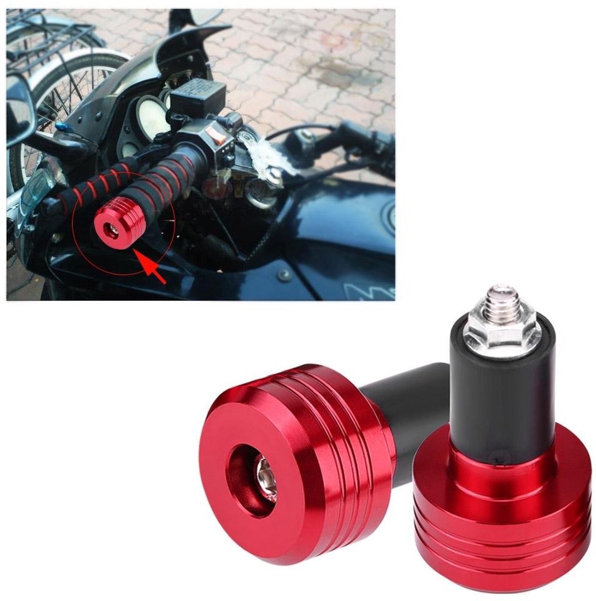 Dailygoods- Handvat Universele Aluminium Motorfiets - Antivibratie - Roestvrij - 22 mm - 2 Stuks - CNC-gefreest - Stuuruiteinden