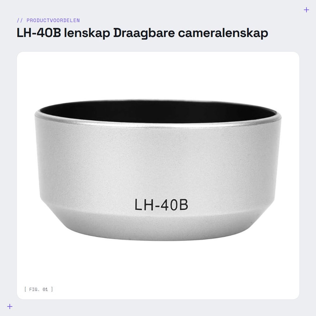 Dailygoods- Lenskap Draagbaar - Cameralenskap - Zwart Kunststof - Voor M.ZUIKO 12-40 mm F2.8 - Vermijdt Verblinding - Gewicht 14g - Lenshood