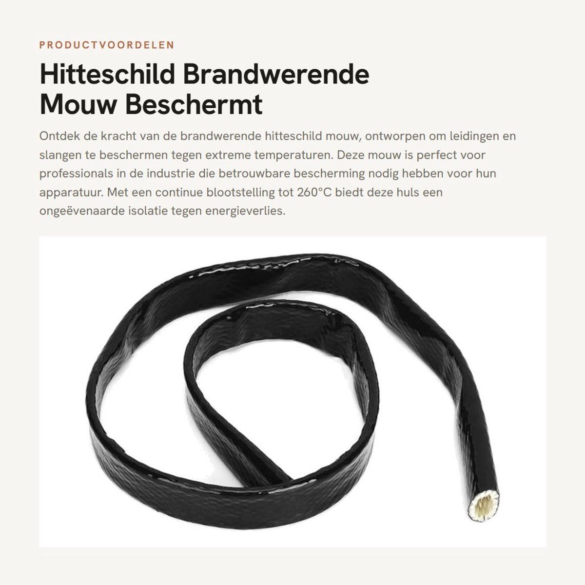 Vlechtbare Hittebestendige Mouwen - Brandwerende Glasinjectiehoes - 1m Lengte, 19mm Diameter