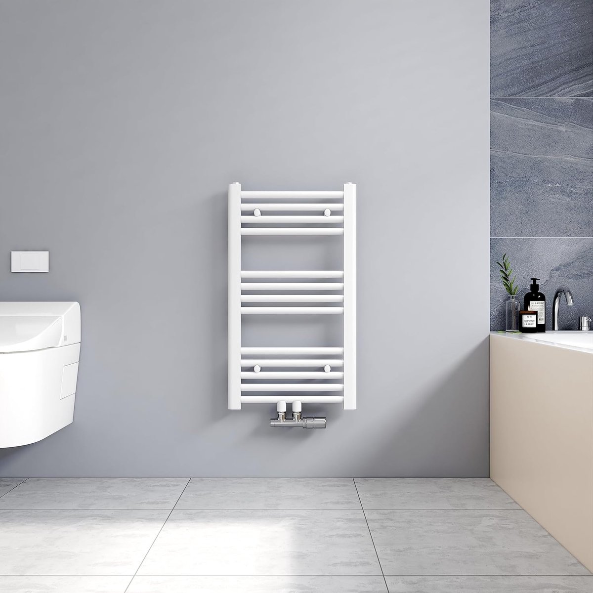 Badkamer radiator - Handdoekwarmer - Badkamer verwarmen - Naadloze lastechniek - 700 x 400 mm - Wit