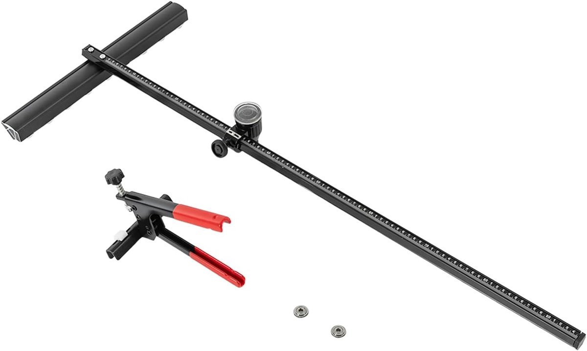 Tegelsnijder met tang - Glassnijgereedschap - Precisie snijden - T-vormig stabiel ontwerp - 900 mm snijbreedte - Zwart