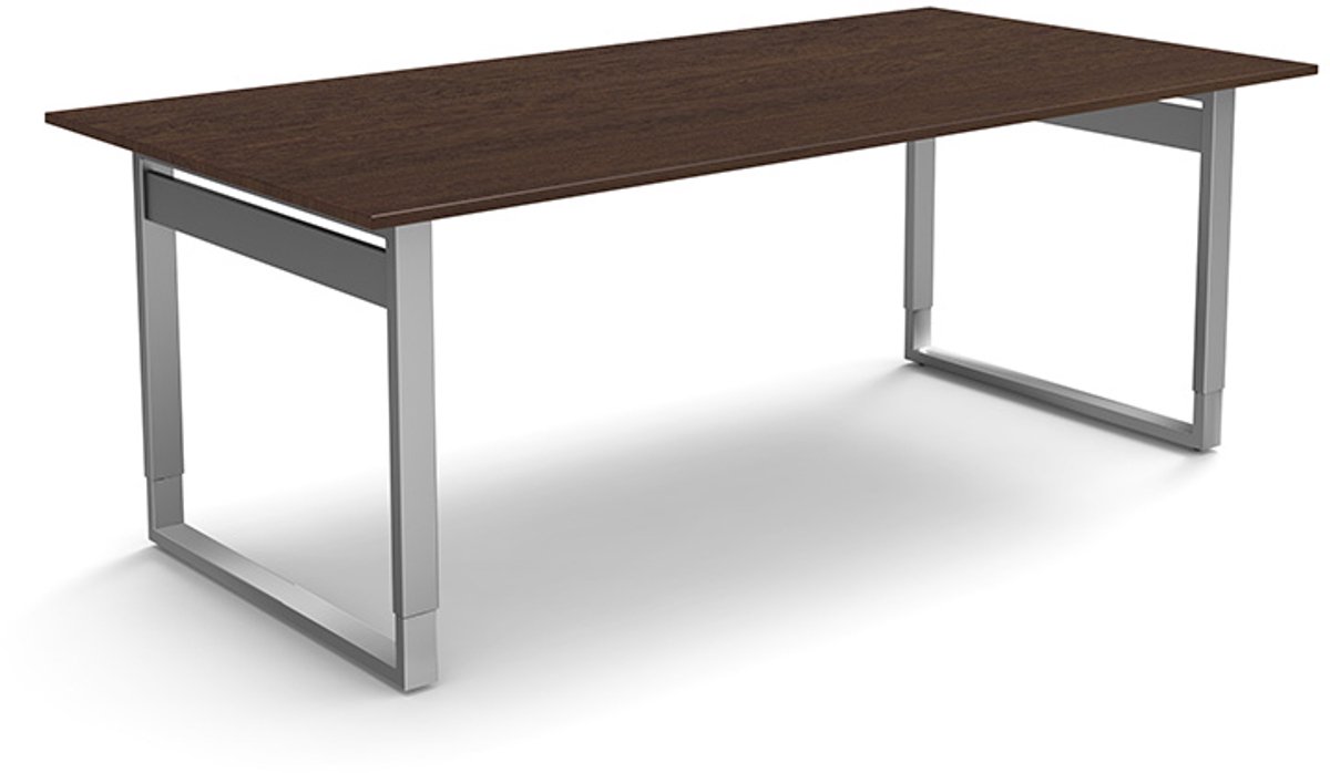 Vergadertafel Atwork bruin 200x100cm verstelbaar
