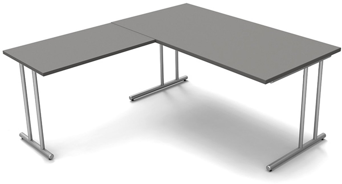 Hoekbureau Profi grijs 160cm
