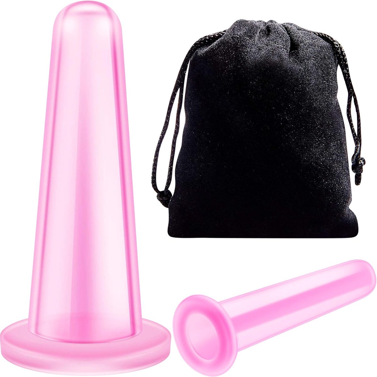 Massage Cups - Cupping Set - Spierontspanning Bevorderen - Twee Maten - 9.3 x 5.5 cm - Roze