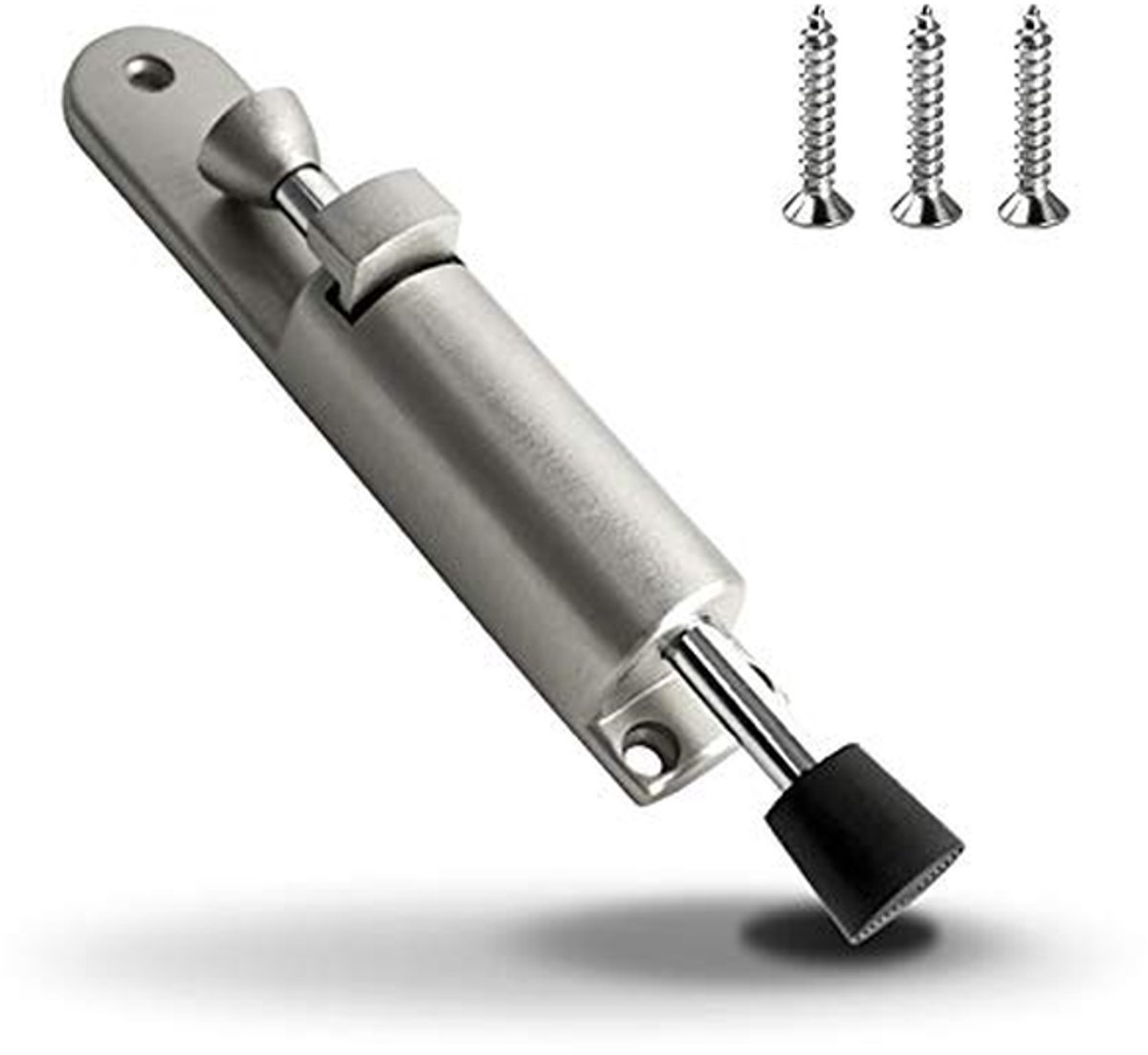 Deurstop - Deurhouder - Deur Vastzetten - Zilver/Zwart Geborsteld - Met Schroeven - Metaal