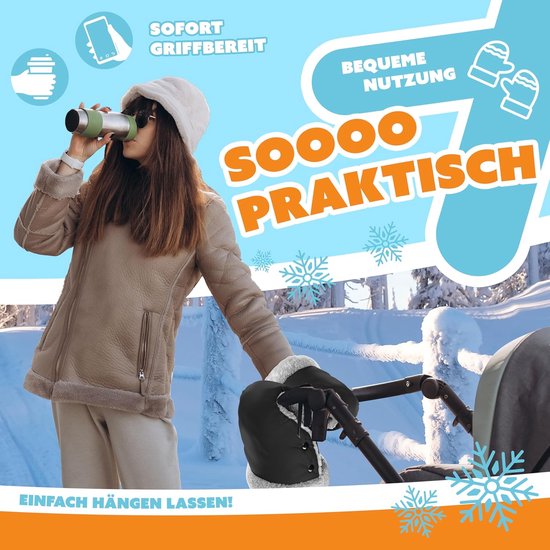 Universele Handwarmers voor Kinderwagens - Waterdicht en Winddicht - Warm Pluche Materialen van Merkloos — afbeelding 2