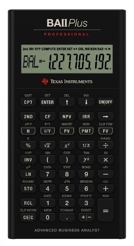 Texas financiële rekenmachine BA II Plus Professional