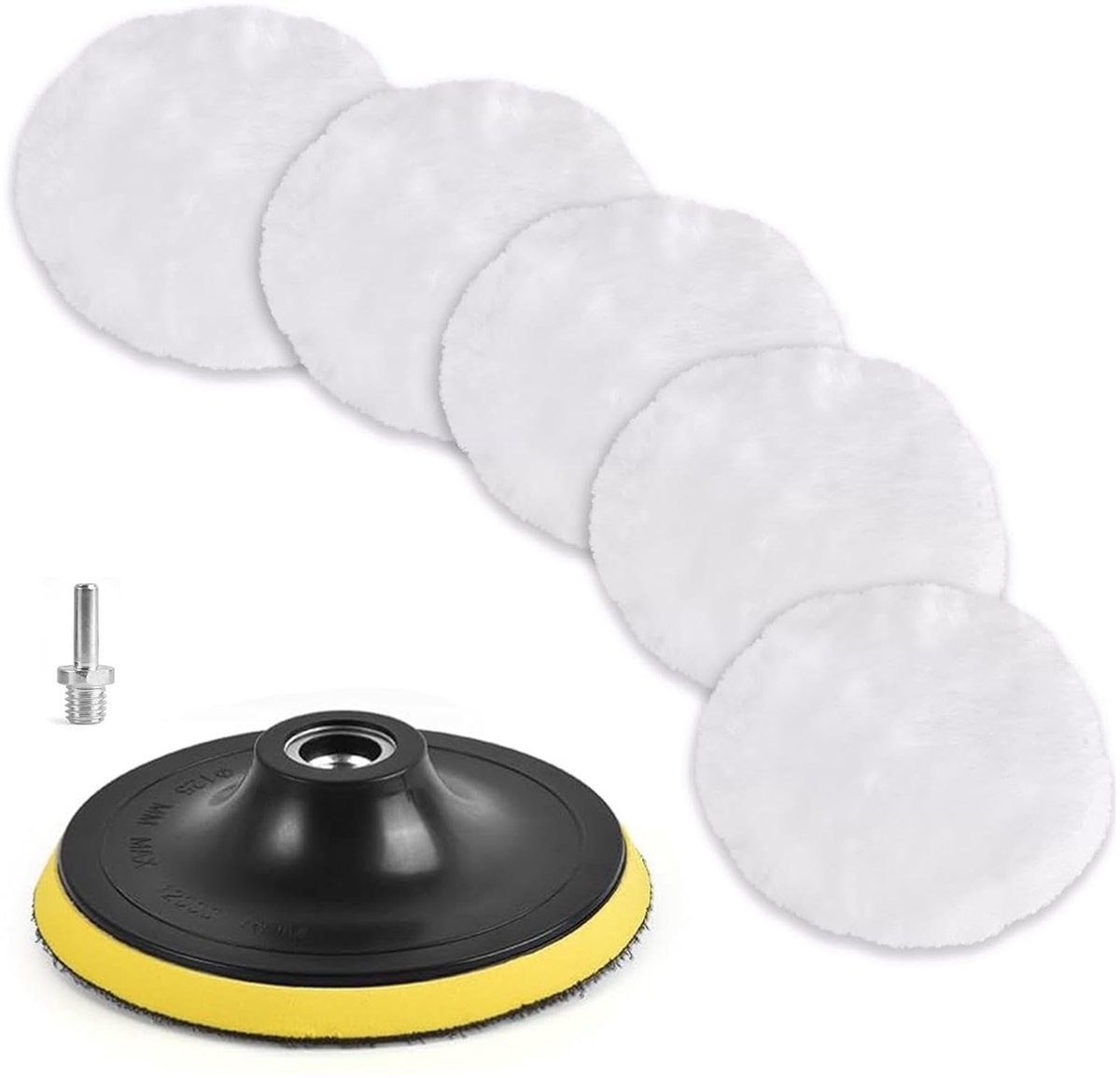 Dailygoods- Polijstopzetstuk 80mm - Lamswollen Kap - Polijstpads - Accuschroevendraaier - Polijstmachine - Schadevrij Polijsten - Polijstpad