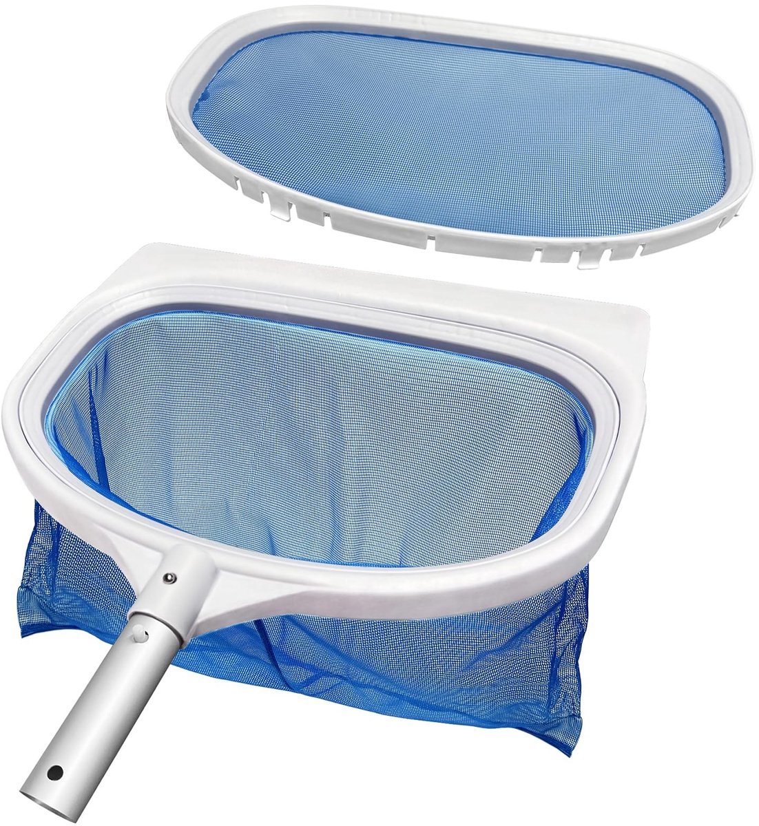 Dailygoods- Zwembadschepnet Fijnmazig - Vijverschepnet voor Algen - Bodemschepnet - Bladschepnet - Diep/Vlak Net - Uitwisselbaar