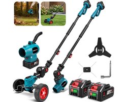 ONEVAN Elektrische Bosmaaier - 3-in-1 Accu Grastrimmer - 200 m/s Bladblazer - Met 2x Accu's - Lichtgewicht - Voor terras, gazon, bladeren en stof