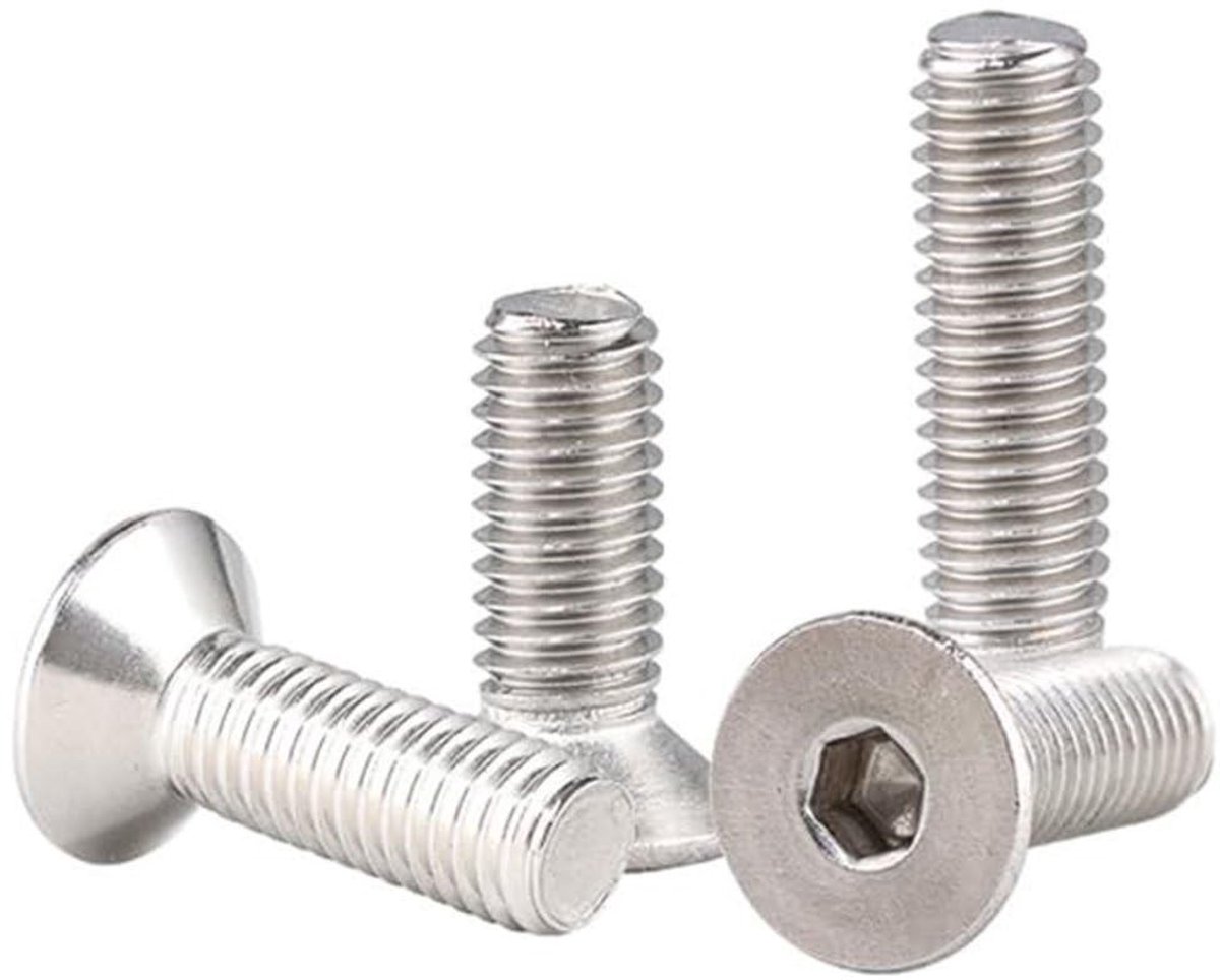 Dailygoods- Verzonken Schroeven 100 Stuks - M3x10 - Roestvrij Staal - Zeskant - Duurzaam - Hoogwaardige Bevestiging
