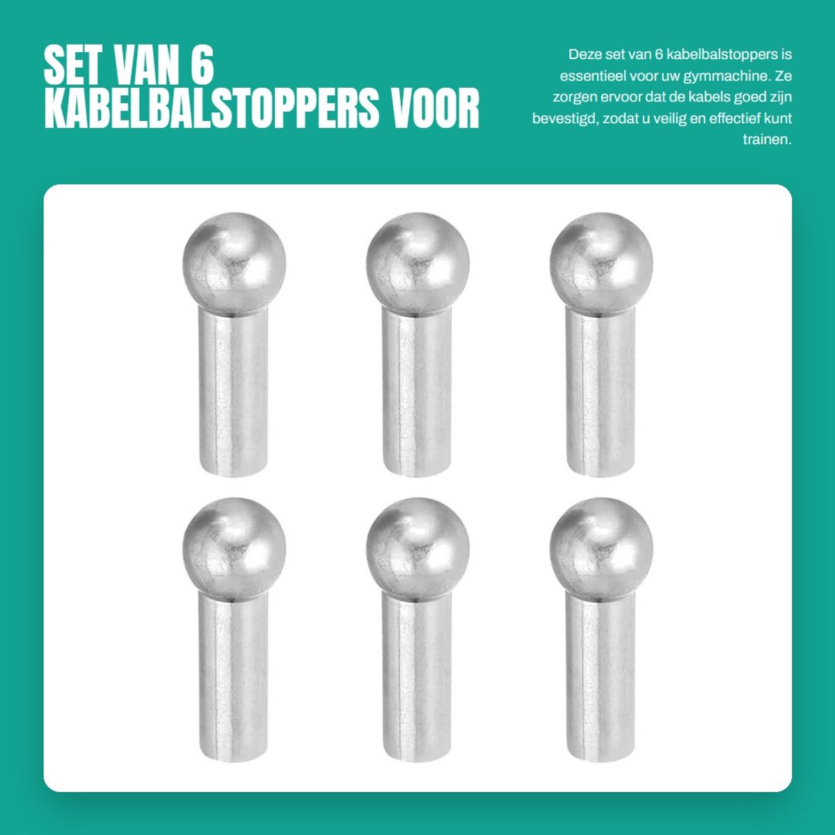 Dailygoods - Set van 6 Kabelbalstoppers voor Gymmachines