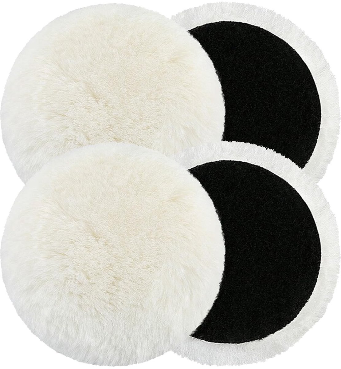 Dailygoods- Polijstopzetstukken 125 mm - Polijstpads - Kunstpluche - Voor excentrische schuurmachine - Haakse slijper - Professionele kwaliteit