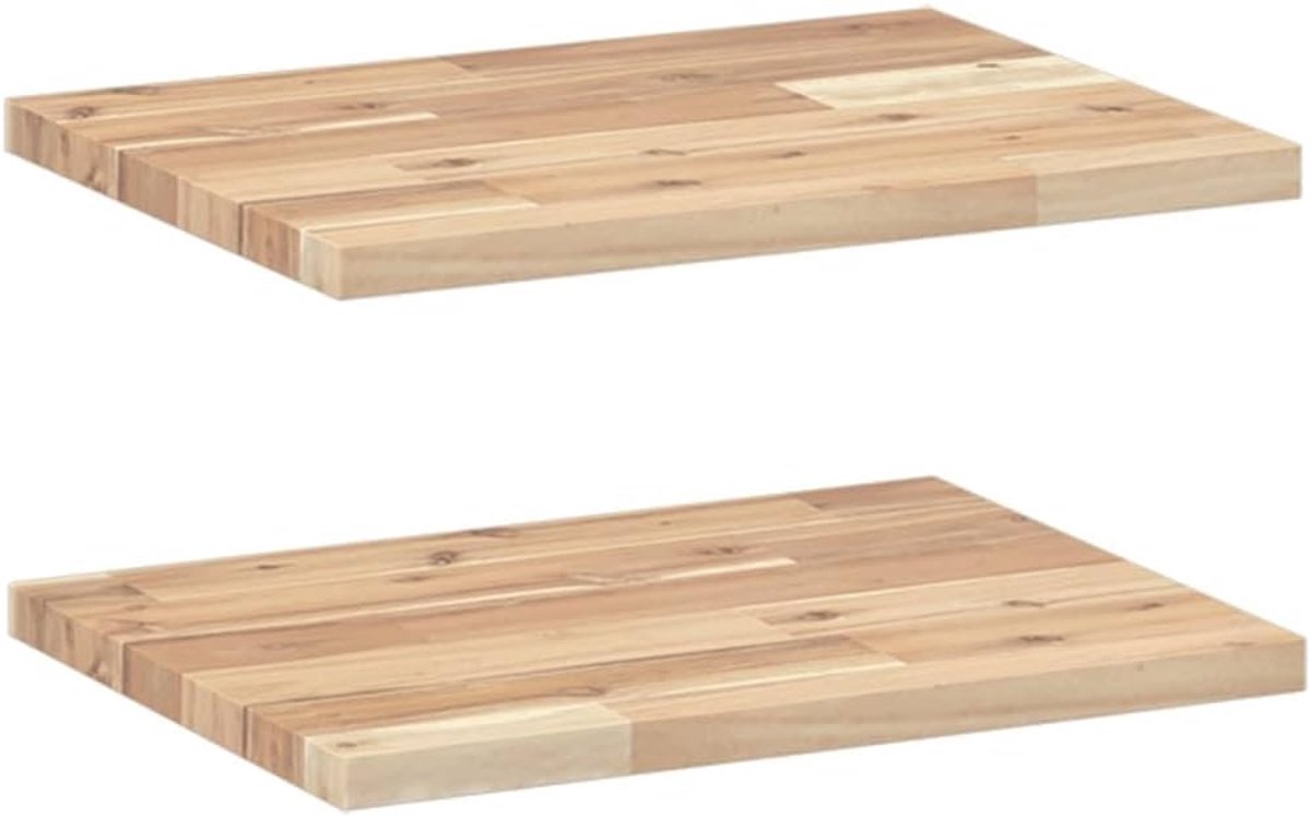 Zwevende Plank - Wandrek Hout - Opbergen Decoratie - Massief Acaciahout - 40x20cm - Nature