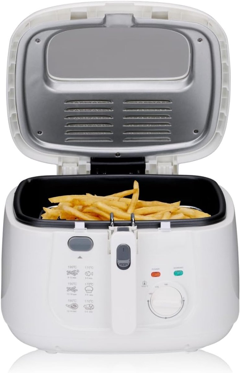 Friteuse 1800 watt 25 l alles 190 °C wit - krachtige frituurpan