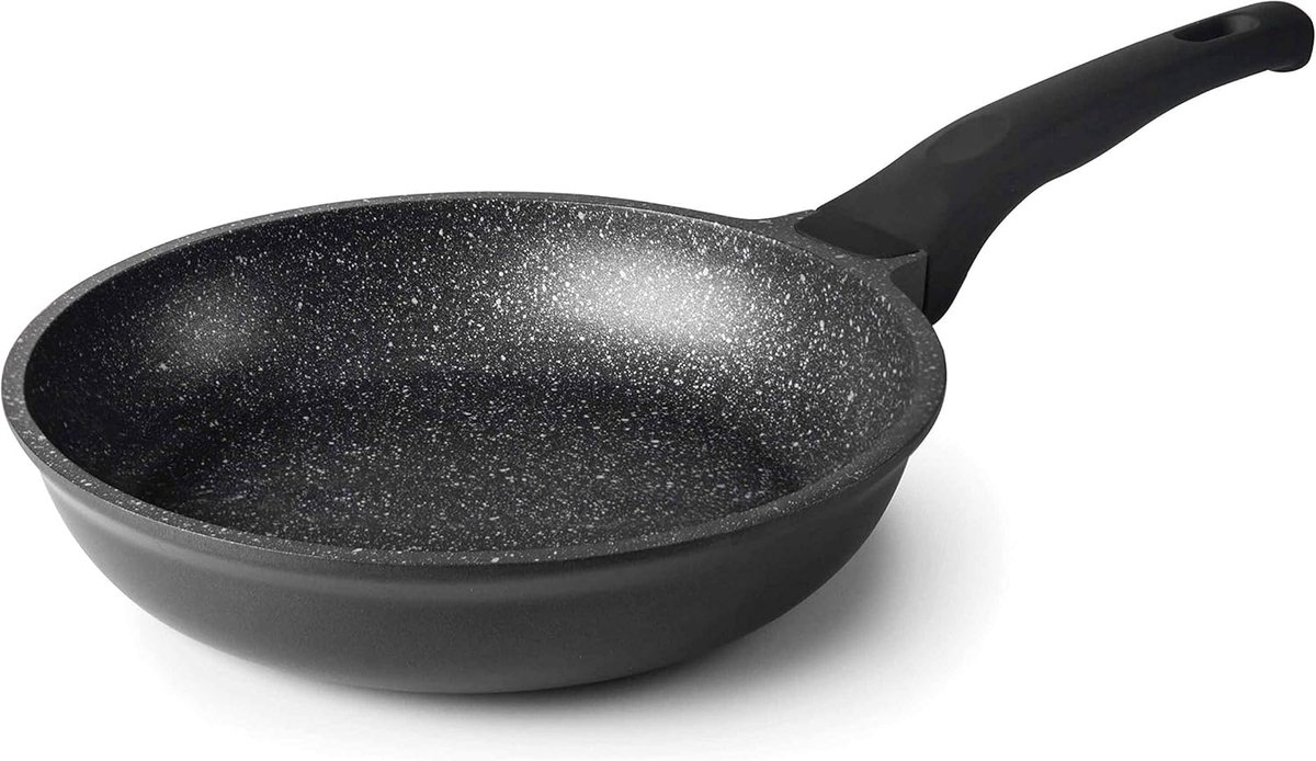 Koekenpan - Koopgerei - Koken - Non-stick steenafwerking - 20 cm - Zwart