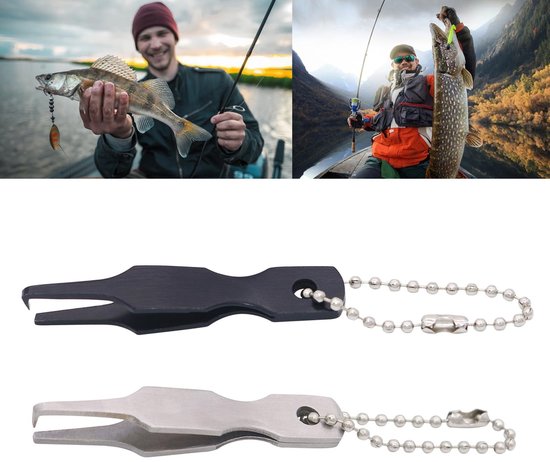 Dailygoods - UncleS 2 stuks Quick Split Rings Opener Gereedschapsvisserij Visserij Pincetten Dubbele Ringen Openen Sierbereidheid Tackle Line Trim Roestvrij Staal Visserijgereedschap van Dailygoods — afbeelding 3
