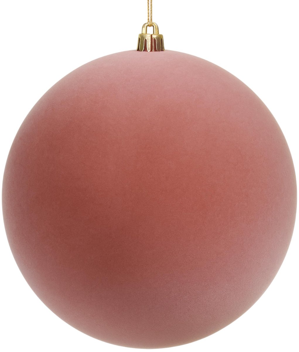 Dailygoods- Kerstbal fluweelachtige look - kerstballen opbergbox - kerstballen doos - kerstballen kunststof - diameter 20 cm - minimalistisch design - Kerstdecoratie