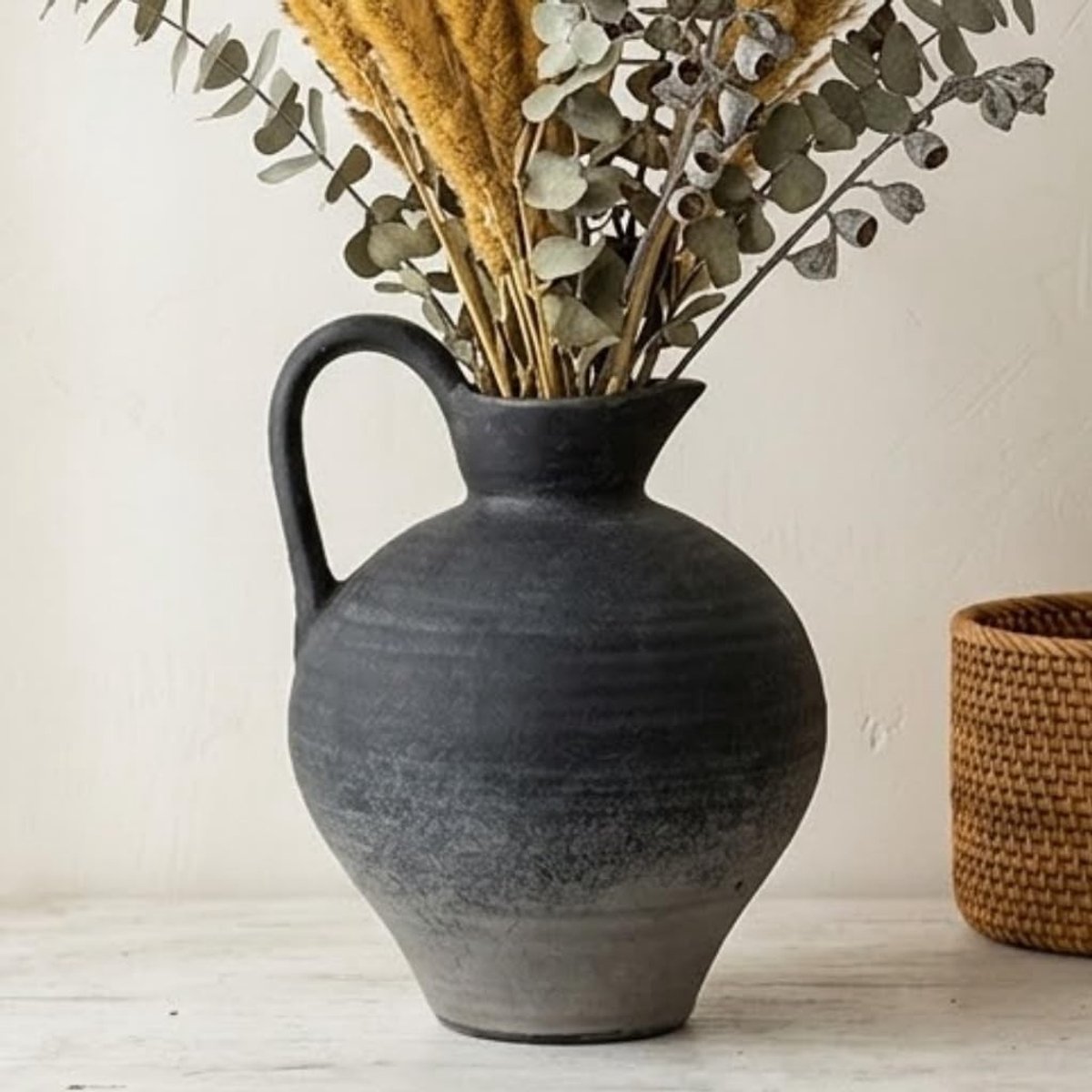 Dailygoods- Keramische Vaas Handgemaakt - Bloemenvaas - Terracotta - Rustiek - Decoratie - Landelijke Stijl