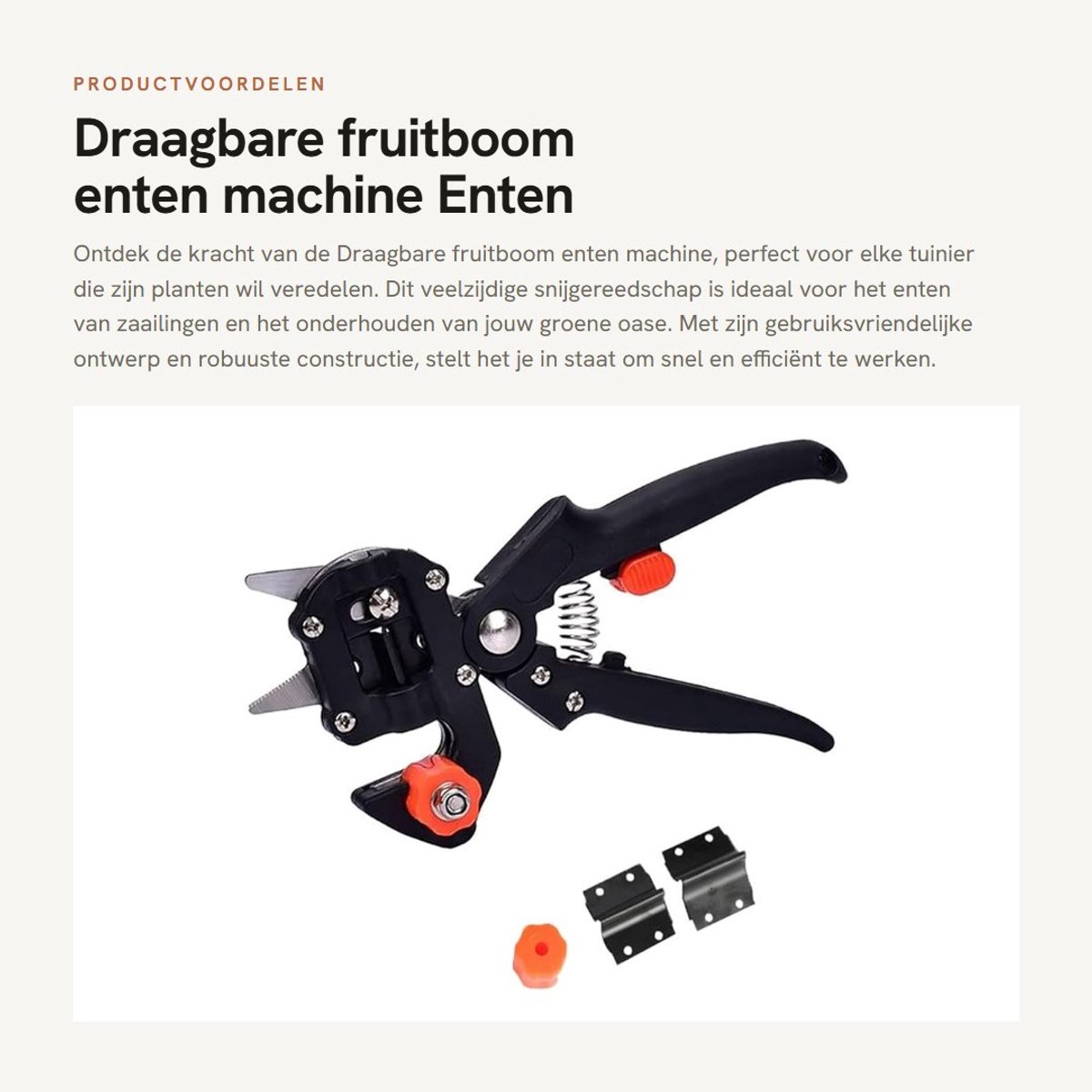 Dailygoods- Entenmachine Draagbaar - Snoeischaar - Snijgereedschap - Hoog Koolstofstaal - Entgereedschap met V/U/Ω Blad - Voor Fruitbomen
