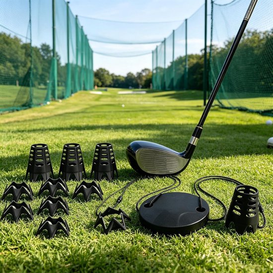 Golf Tees - Trainingsaccessoires - Golf Oefenen - Herbruikbaar en Stabiel - 1 Set - Zwart van GOLF — afbeelding 4