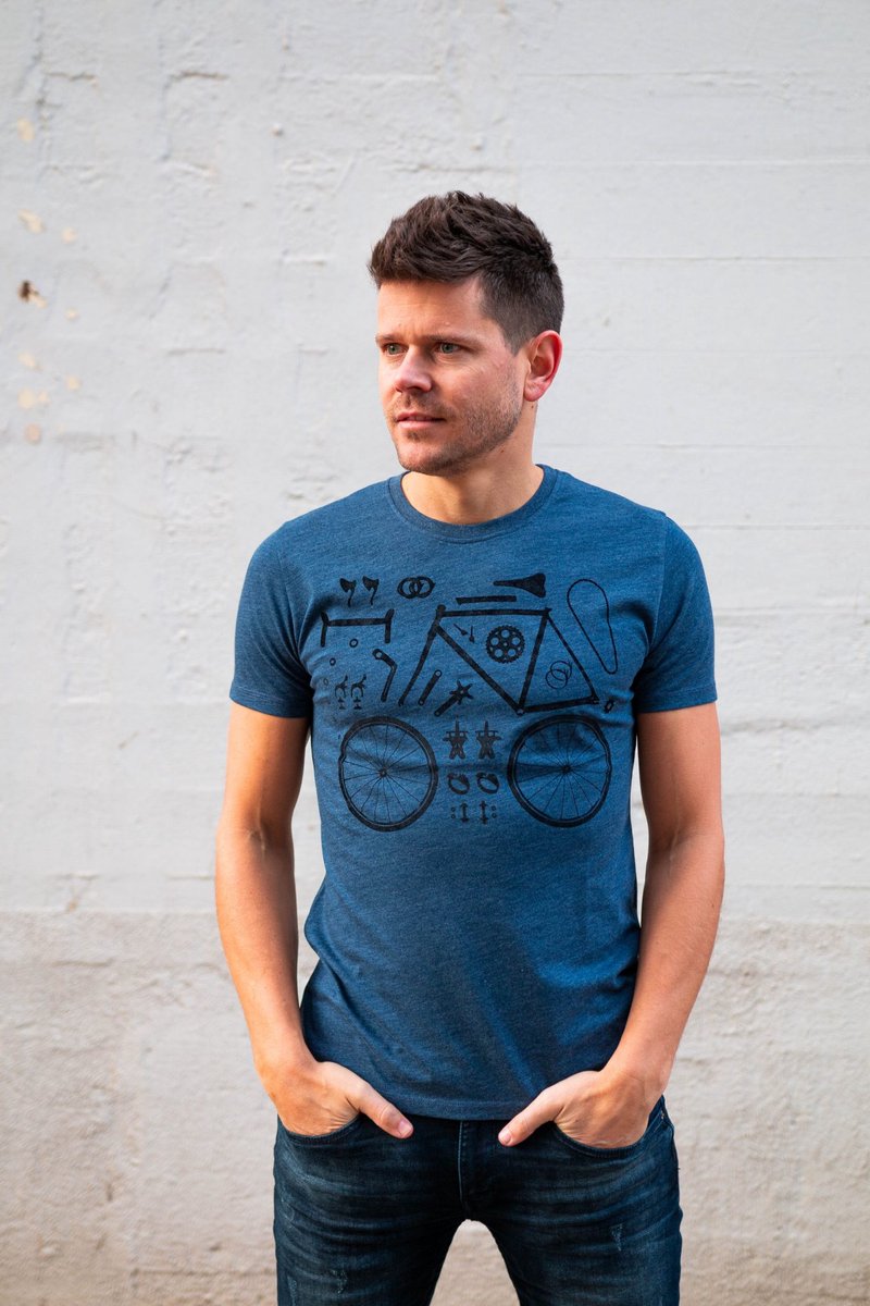 T-shirt Le Patron, Donkerblauw, Pieces De Bicyclette - Maat S