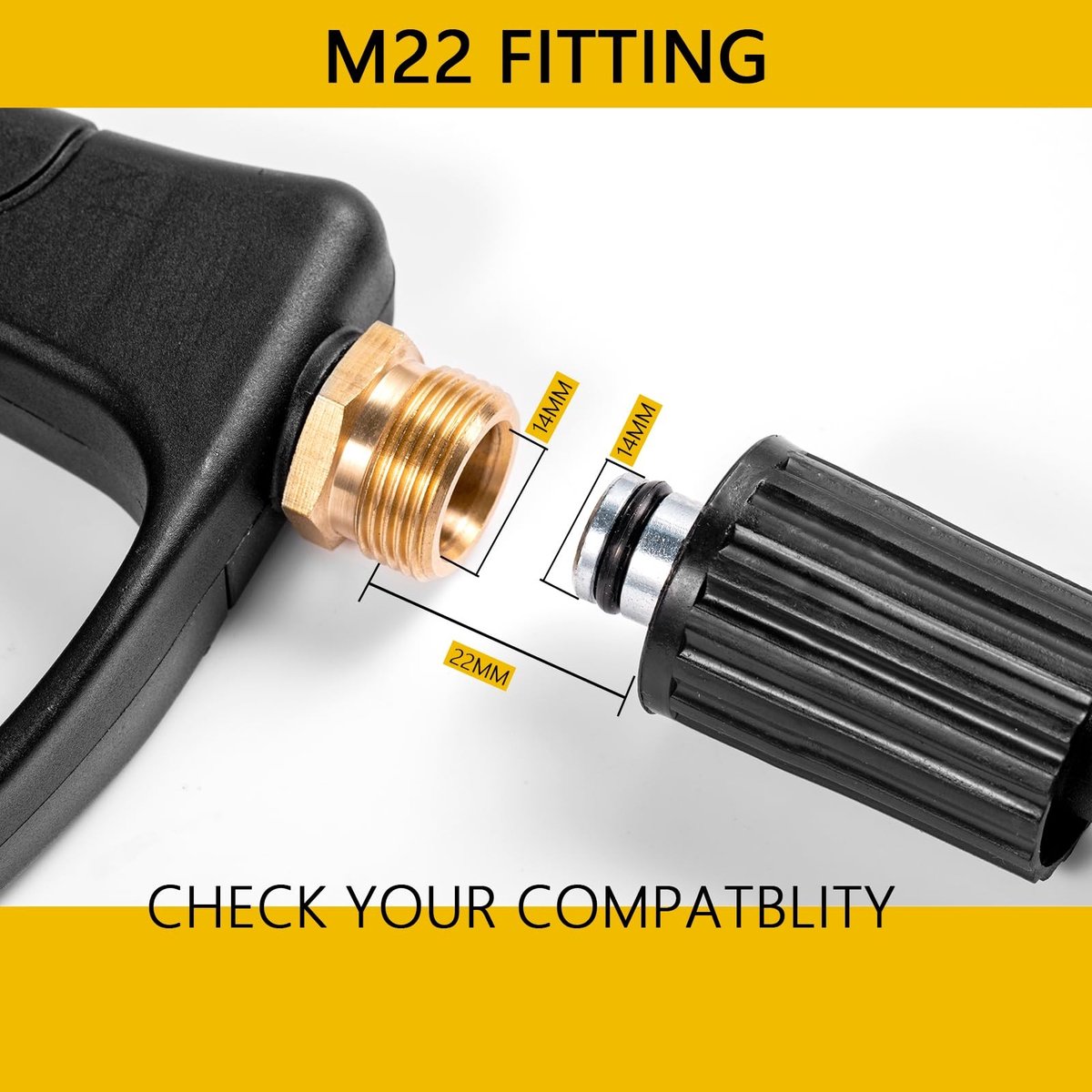 Dailygoods - Hogedrukreiniger Vervangende Slang - M22 Connector - 5 Meter - Voor Kärcher K-serie - Duurzaam en Betrouwbaar