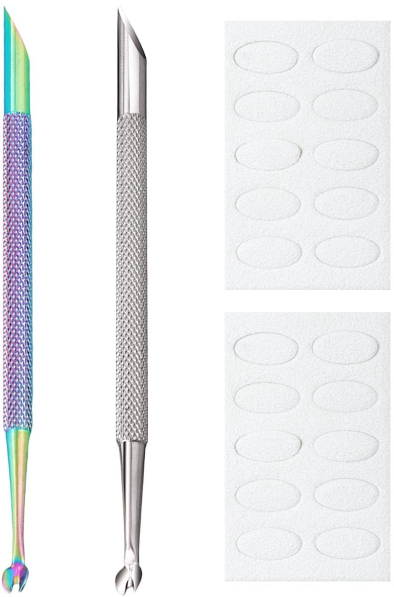 Dailygoods- Manicuregereedschap Dubbelzijdig - Roestvrij Stalen Gereedschap - Nagelreparatiegereedschap - Glazen Papier - 2 Stuks - 11 cm Lengte - Nagelgereedschap