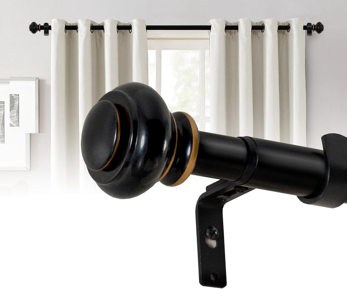 Gordijnroede - Gordijnstang - Raambekleding Ophangen - Verstelbare Lengte - 76-349 cm - Zw