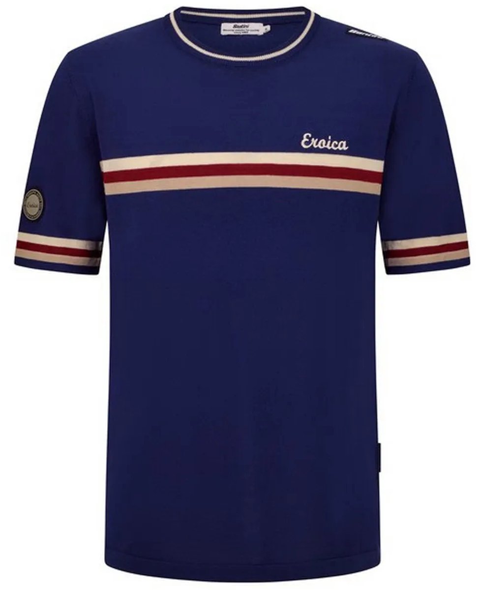 Santini Eroica Timo T-shirt Met Korte Mouwen Man Blauw