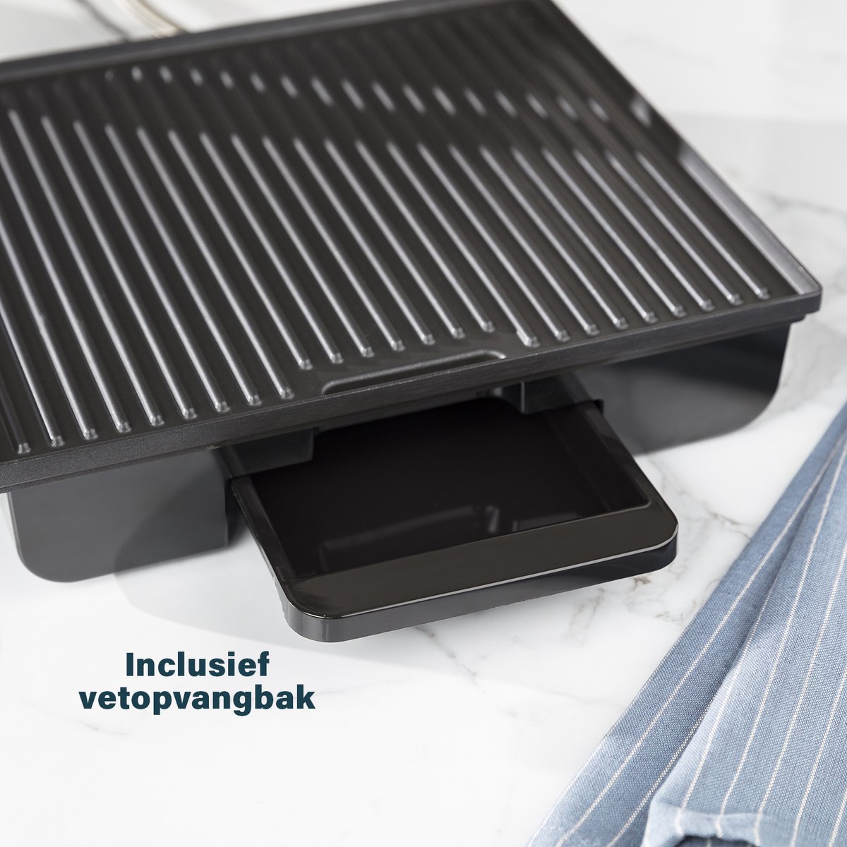 Princess Panini Grill Pro 112425 – Contactgrill groot 30 x 27cm - Tosti apparaat - Grill apparaat - Zwevend bovendeksel – Regelbare thermostaat - 2000W thumbnail 6