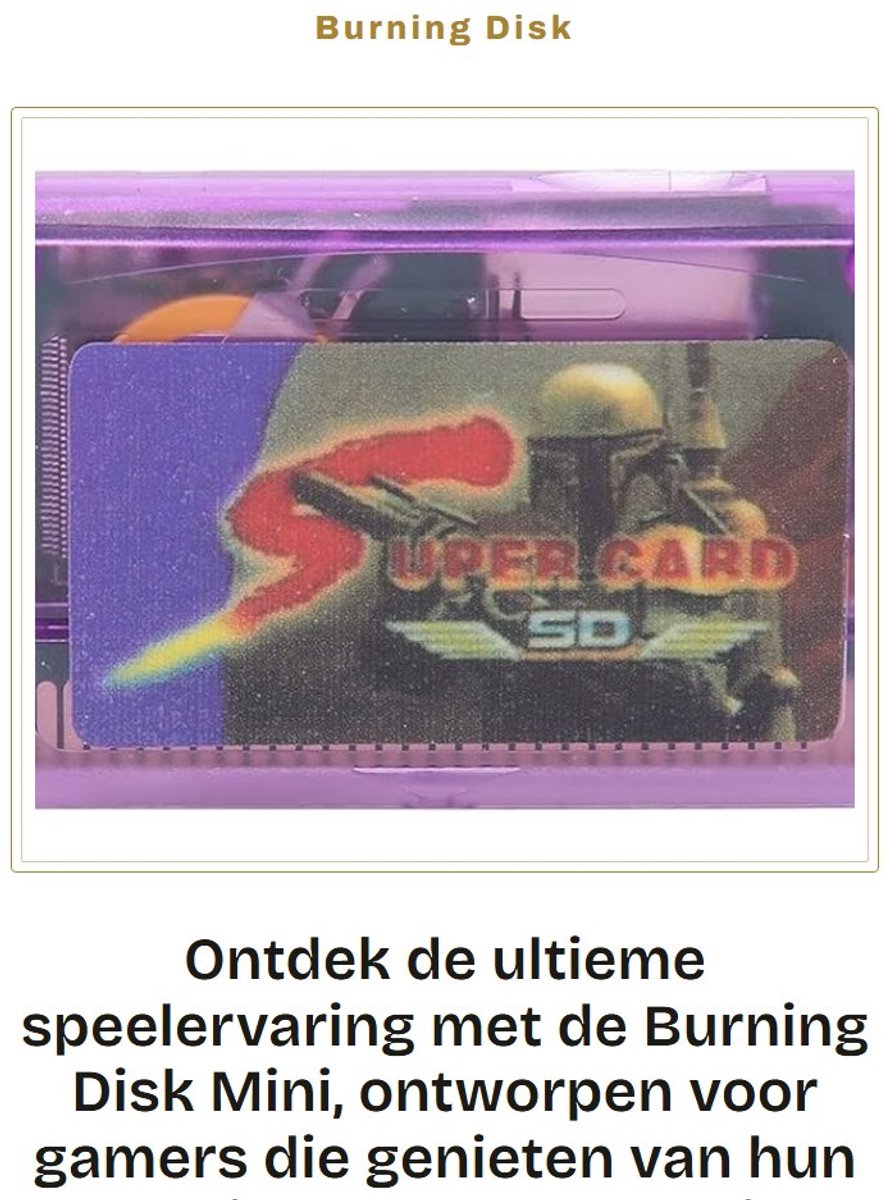 Dailygoods- Games Card Geheugenkaart voor GBA - Game Flashcard - Ondersteuning NDS - Snelle Laadtijd - FAT Compatibiliteit - Cheat-functie