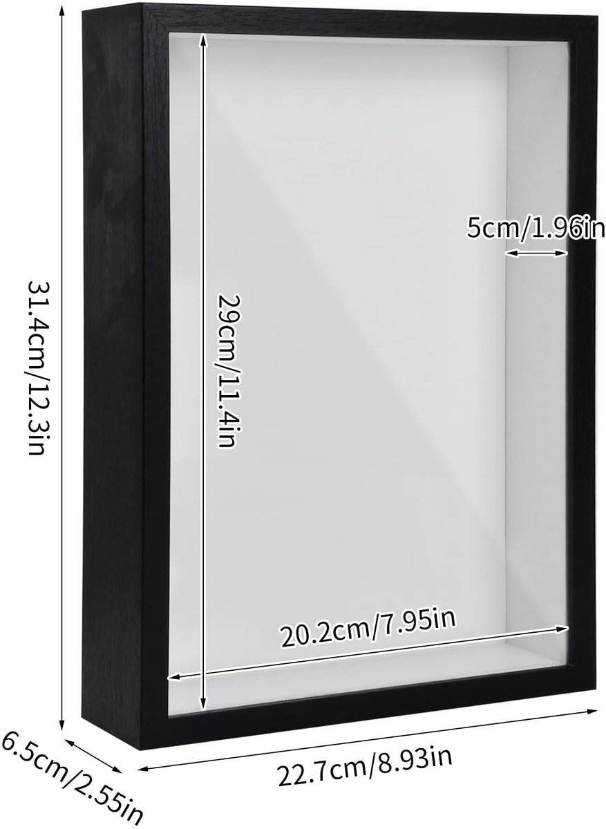 Dailygoods - 3D Shadow Box A4 - Diepe Fotolijst voor Tafel en Muur