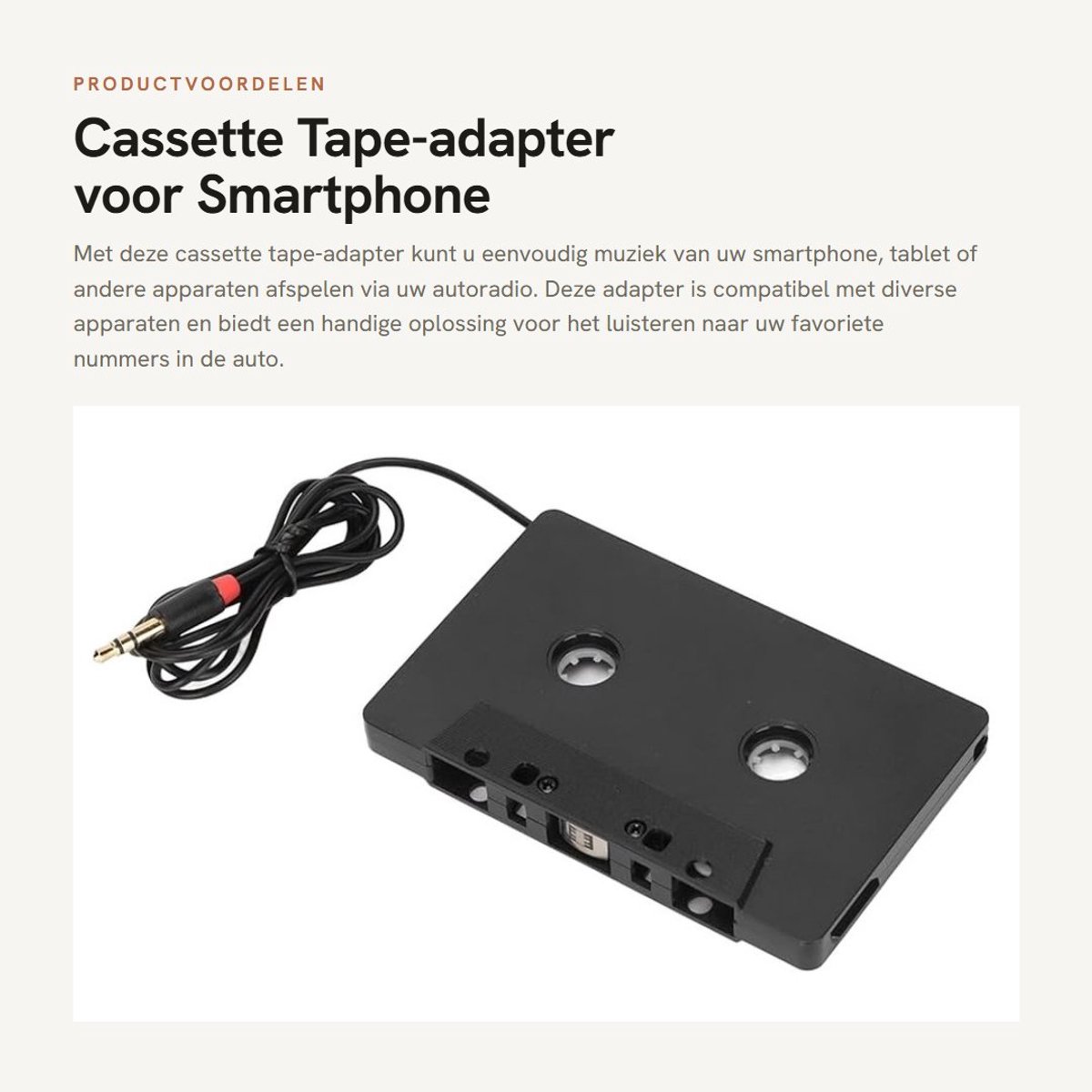 Dailygoods - Cassette Tape-adapter voor Smartphone Muziekweergave