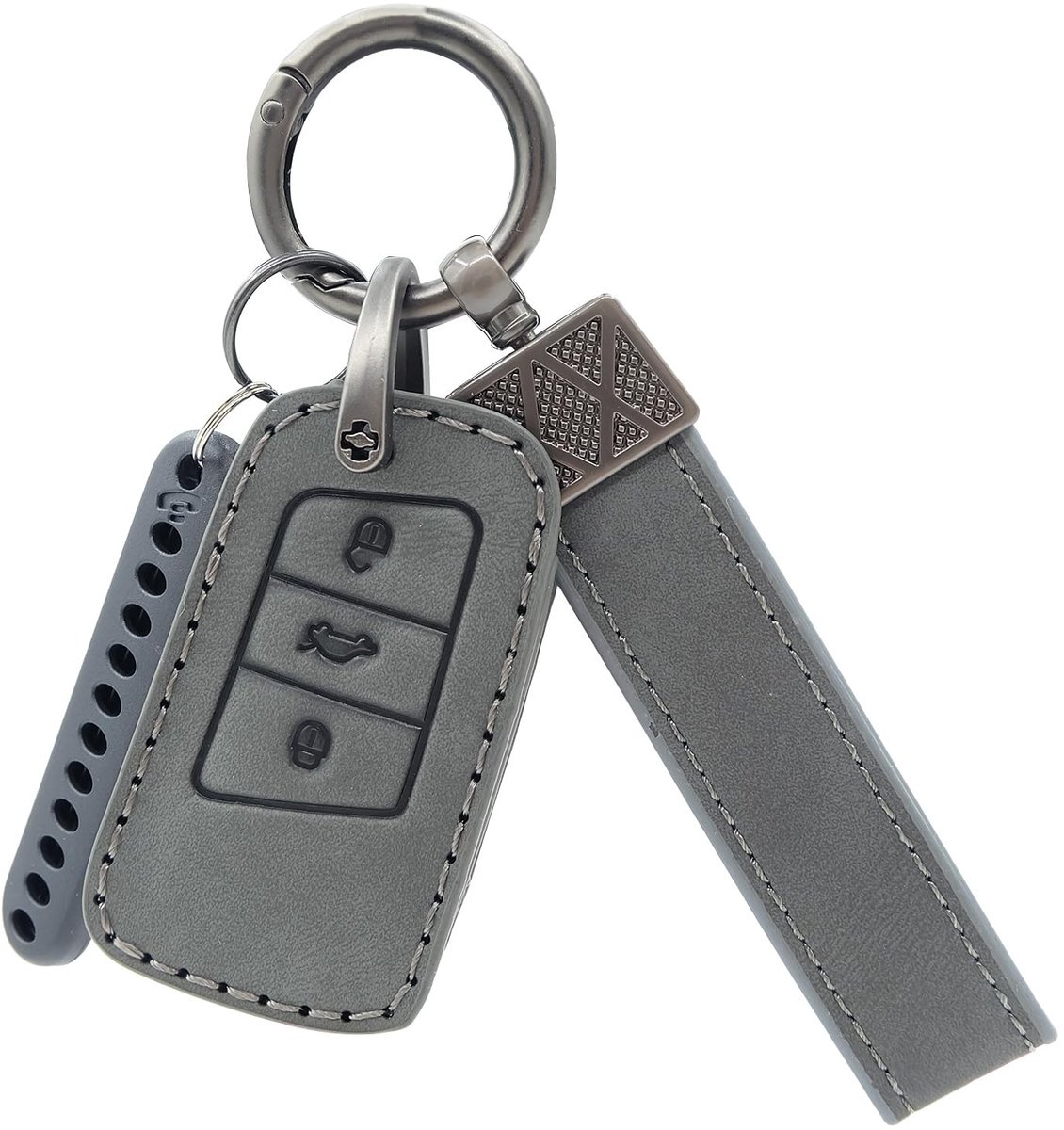 Dailygoods- Autosleutelhoes Antidiefstal - Bescherming - Sleutelhanger - Synthetisch Leer - Volkswagen Golf 8 - Slijtvast - Sleutelcover