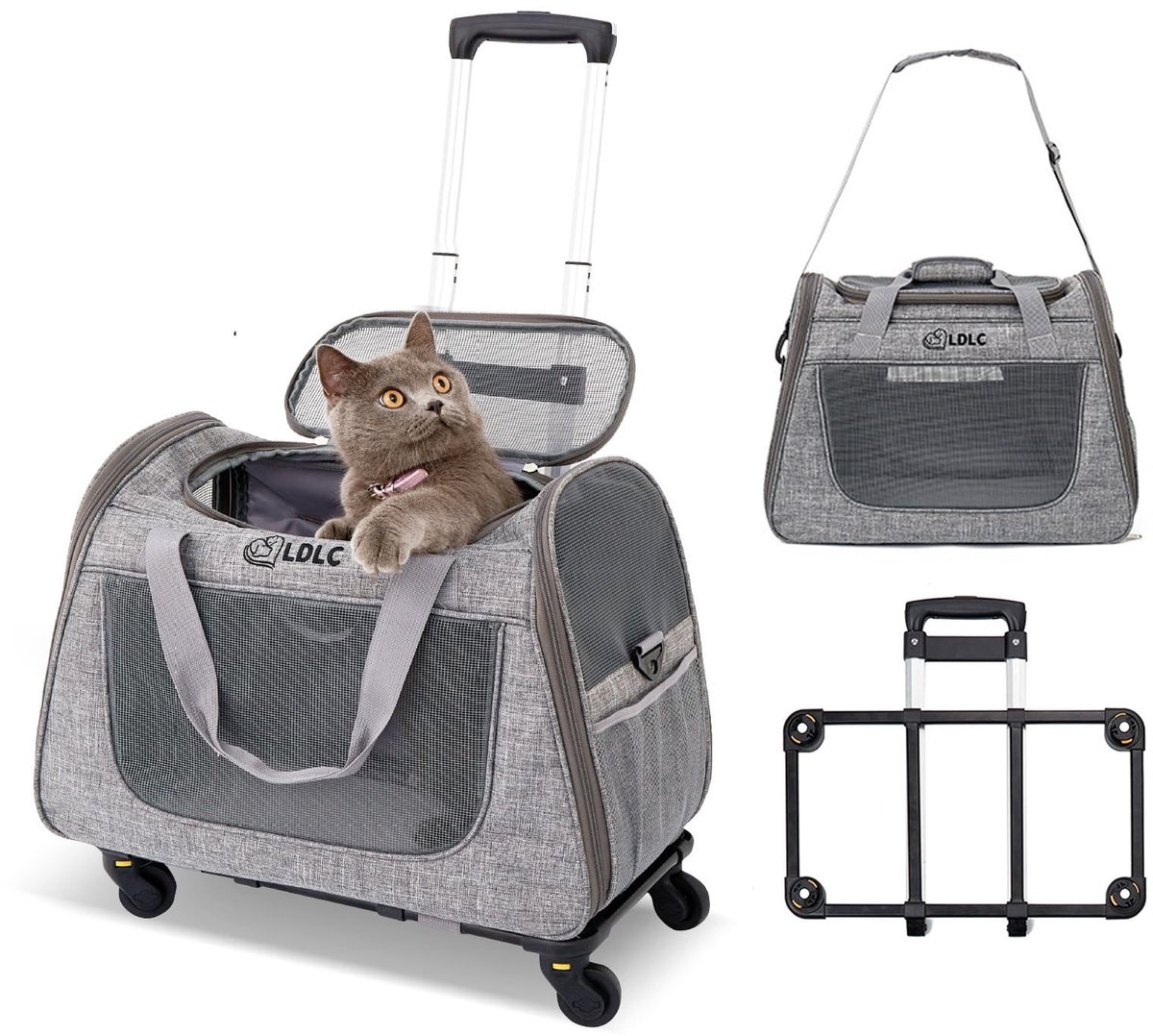 Dailygoods - Opvouwbare Pet Rolling Carrier - Hondendrager met Wielen voor Reizen