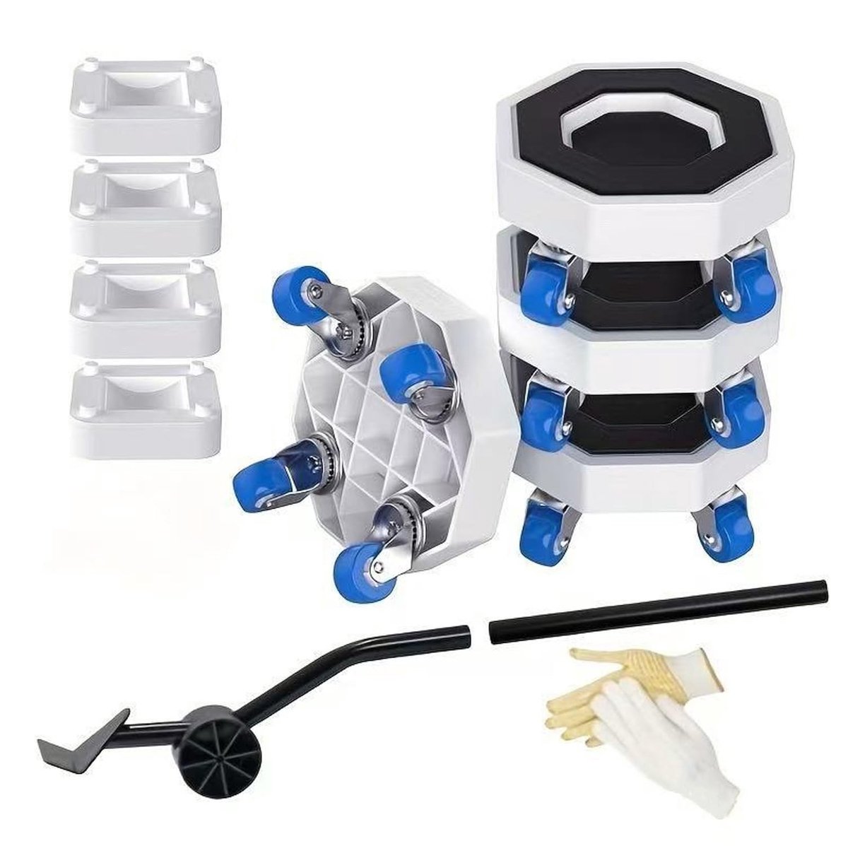 Dailygoods - Meubelrollers, transportwieltjes, meubeltransportwielen met lift, transportwielen, zware belasting voor zware meubels, verplaatsen, hulpmiddelen