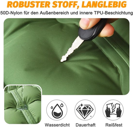 Dailygoods- Slaapmat zelfopblazend 12 cm dik - Waterdichte luchtmat - Ultralicht - Outdoor slaapmat - Inclusief voetpomp en kussen - Luchtmatras van Dailygoods — afbeelding 5
