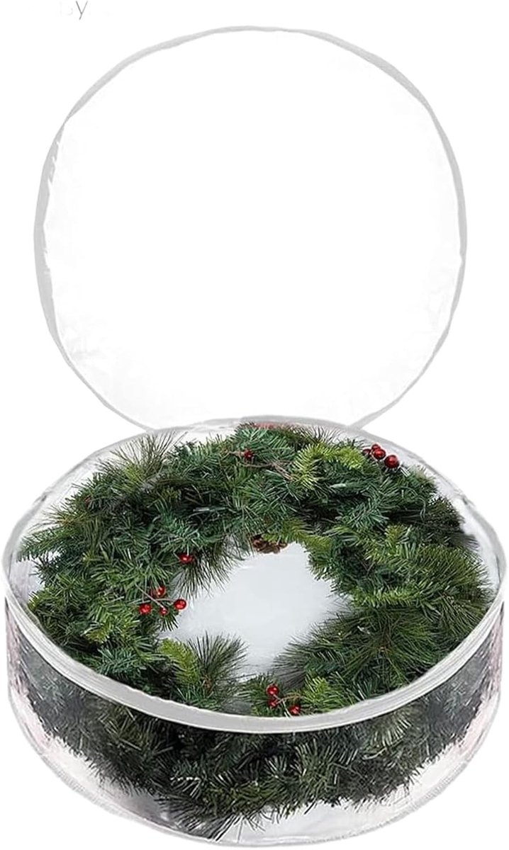 Opbergdoos Slingers - Decoratie Container - Feestdagen Organiseren - Stofdicht Transparant - 72 cm - Transparant